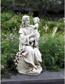Avalon Gallery Garden Statue - Stone Resin Indoor/Outdoor Catholic Sculpture, 20" Tall, Jesus with Child by GreenHaven Gardens