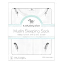 Amazing Baby Cotton Muslin Sleeping Sack, For Baby Boy or Girl, Wearable Blanket with 2-way Zipper, Little Feather, Black, Small (0-6 Month) by TinyTreasures Baby Boutique
