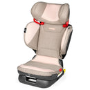 Peg Perego Viaggio Flex 120 Booster, 4D Total Adjust for Safety & Comfort, No Armrests, Compact Fold for Travel, 40-120 lbs, Made in Italy, Mon Amour (Pink/Beige) by TinyTreasures Baby Boutique