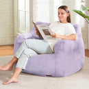 Hobestluk Bean Bag Chair for Adult Small Bean Bag Chairs with Arms Furry Beanbag Chair with Foam Filler Stuffed Bean Bag Sofa for Reading in Bedroom Living Room and Dorms (Purple) by CozyNest Decor