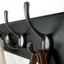 Dseap Wall Mounted Coat Rack: 38-1/4" Long, Patented, Heavy-Duty, 10-Double-Hooks Wooden Hanger Rail for Winter Coats, Hats, Jackets, Clothing - Black, Pack of 2 by CozyNest Decor