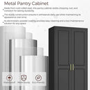 75" Kitchen Pantry Cabinet with Drawer, Metal Storage Cabinets with Doors and Adjustable Shelves, Black Tall Pantry Cabinet for Dinning Living Room, Home Office by CozyNest Decor