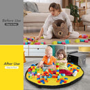 Kids Toy Box Chest Storage with Lid and Big Play Mat for Boys and Girls,Collapsible Fabric Toy Building Bricks Storage Container Organizer Bin with Rug for Playroom and Nursery Organization by TinyTreasures Baby Boutique