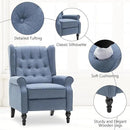 Mid Century Wingback Recliner Chair for Adults, Modern Linen Fabric Push Back Recliner Chairs with Button Tufted Upholstered Back & Footrest, Manual Recliner Chais for Living Room, Nursery, Blue by CozyNest Decor