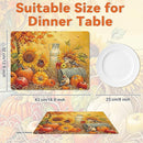 Fall Placemats Set of 6 Thanksgiving Pumpkin Plastic Table Mats Farmhouse Rustic Fall Autumn Place Mats Washable Vinyl Rustic Holiday Table Decoration for Indoor Outdoor Party Kitchen Dining by CozyNest Decor