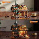 Wood Cabin Building Blocks Set with LED Lights, Autumn House Building Toys, Log Cabin Construction Kits, Stem Forest Treehouse Model, Birthday Gift for Adults and Boys Age 8-12(1969Pcs) by TinyTreasures Baby Boutique