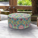 LVTXIII Indoor/Outdoor Inflatable Ottoman, D31 x H14 Inch Large Round Ottoman, All Weather Foot Rest Stool, Portable Footrest for Patio, Garden, Camping and Home - Damask Red by CozyNest Decor