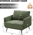Oversized Accent Chair Set of 2 for Living Room Chairs Reading Arm Chair Comfy Modern Single Sofa Side Chairs with Metal Legs & Soft Cushion for Bedroom, Balcony,Waiting Room (Polyester, Moss Green) by CozyNest Decor