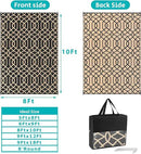 HEBE Outdoor Rug Waterproof 8x10, Reversible Plastic Straw Rug RV Camping Rug, Indoor Outdoor Patio Mat Clearance, Outside Carpet for Porch,Deck,Camper,Balcony,Backyard,Picnic