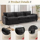 URRED Modular Sectional Sofa Comfy Cloud Couch, Modern Chenille Sofa Sleeper Deep Seat Couches with Ottoman/Pillows for Living Room (Black, 117'') by CozyNest Decor