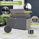 KUIKUI Deck Boxes Outdoor Waterproof, Large Outdoor Deck Box with Wheels Waterproof, 260 Gallon XXL Storage Box Lockable, Grey by GreenHaven Gardens