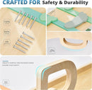 BlueWood 10-in-1 Pikler Triangle Set, Toddler Climbing Toys Indoor, Montessori Climber, Baby Jungle Gyms with Arch, Extra Rope Ladder & Footprint Balance Beam - Emerald Forest by TinyTreasures Baby Boutique