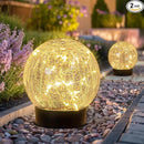 Beautyard Solar Globe Lights Outdoor Large Garden Decor USB Charged 4.72" Diameter 40LED 1000mAh Solar Lights Cracked Glass Globe Power Yard Patio Garden (4.72'' Large 2 Pack Warm White) by CozyNest Decor