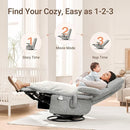 Nursery Swivel Glider Recliner Chair with Adjustable Armrests & Headrest, Rocking Chair Nursery with Removable Cover for Breastfeeding, FSC & Oeko-TEX Certified, Grey by TinyTreasures Baby Boutique