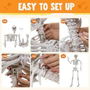 JOYIN 6.9 FT Halloween Skeleton Posable Plastic Full Body Realistic Human Bones with Movable Joints for Indoor Outdoor Halloween Props Spooky Scene Party Decorations（White, No Screwdriver） by GreenHaven Gardens