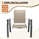 UDPATIO Patio Dining Chairs Set of 6, High Back Wide Seat Outdoor Furniture Chairs with All Weather Breathable Textilene, for Garden Lawn, Brown by GreenHaven Gardens