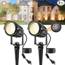 Dusk to Dawn Outdoor LED Spotlight, Outdoor Landscape Lighting with Photocell Sensor, 3000K Warm White Waterproof Spot Lights for Yard Flag Pole House Garden Tree(2 Pack) by GreenHaven Gardens