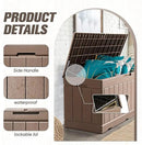 JUMMICO 83 Gallon Outdoor Deck Box Large Resin Storage Box for Patio Furniture Cushions and Garden Tools (Khaki) by CozyNest Decor