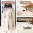 Wonnitar Floral Bow Washable Area Rug 5x7, Ultra-Thin Beige Rugs for Bedroom, Boho Non Shedding Neutral Soft Carpet for Nursey Kids Room Dorm Living Room, Beige by TinyTreasures Baby Boutique