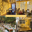 JMEXSUSS 900 LED Outdoor Christmas Curtain Lights, 9.5x29.5ft Christmas Lights Plug in with Remote, Twinkle Hanging String Light for Bedroom Wall Wedding Backdrop Window Gazebo Decor, Warm White by CozyNest Decor