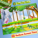 Reusable Sticker Book for Kids 1-3, Jelly Sticker Books for Toddlers 2-4 Years, Dinosaur Stickers for Kids, Toddler Travel Essentials Toys Plane Activities (Dinosaur) by TinyTreasures Baby Boutique