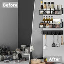 3 Pack Moveable No Drilling Heavy Magnet Spice Rack for Refrigerator Organizers and Storage,Space Saving Kitchen Organization with Magnetic Hooks,Owl Kitchen & Home Decor(Black) by CozyNest Decor