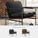 Signature Design by Ashley Puckman Mid-Century Modern Leather Accent Chair, Black by CozyNest Decor