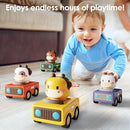iPlay, iLearn Press to Go Car Toys for Toddlers 1-3, Baby Animal Racing Cars, Infant Play Vehicle Set, Baby Push Go Friction Car Toys for 6-9-12-18 Months, 1st Birthday Gifts for 1-2 Years Old Boys by TinyTreasures Baby Boutique