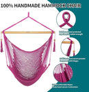 JoyView Hammock Chair with Spreader Bar Caribbean Hammock Swing Chair 300 LBS Weight Capacity XL Rope Hanging Chair for Outdoor Indoor Garden Yard - Pink by GreenHaven Gardens