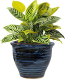 Sunnydaze Studio Large Ceramic Plant Pot - Round Outdoor Glazed Ceramic Planter Pot with Drainage - Galaxy Blue - 18.5" by GreenHaven Gardens