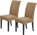 Joccun Chair Covers for Dining Room Set of 2,Dining Chair Slipcovers Stretch Dining Room Chair Covers Seat Protector,Washable Parsons Chair Cover for Home,Hotel,Banquet(Tan,2 Pack) by CozyNest Decor