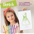 Pretty Me Fashion Design Studio - Sewing Kit for Kids - Designer Dress Girls Arts Crafts Kits Ages 8, 9, 10, 11, 12 Age - Sketch, Sew, Style - Kid Art Projects Gift - Girl Craft Activities Gifts by TinyTreasures Baby Boutique