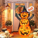 Halloween Decoration 4.3FT Retractable Jack-O-Lantern, 100 LED Collapsible Pumpkin Lantern with Black Star Hat, Plug in Halloween Lights with Stand for Indoor Outdoor Lawn Backyard Garden Decor by CozyNest Decor
