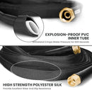 Giraffe Tools Garden Hose 25FT Lightweight Lay Flat Water Hose Kink Free Flexible Hose with 9 Spray Function Nozzle（Black） by GreenHaven Gardens