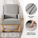 Rocking Chair Nursery, Upholstered Fabric Nursing Rocking Chairs with Lumbar Pillow, Modern Nursery Glider Rocker Morden Accent Rocking Chair for Mom Nursery, Living Room, Bedroom, Grey by TinyTreasures Baby Boutique