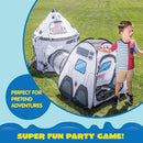 JOYIN White Rocket Ship Pop up Play Tent with Tunnel and Playhouse Kids Indoor Outdoor Spaceship Tent Set by TinyTreasures Baby Boutique