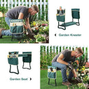 SONGMICS Garden Kneeler and Seat, Multifunctional Garden Kneeling Bench, Gardening Gifts for Women Men, Folding Gardening Stool, with 2 Tool Bags, 6-Inch Wide Kneeling Pad, Dark Green UGGK50L by GreenHaven Gardens