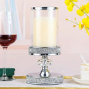 Candle Holder for Pillar Candle, Pillar Candle Holders for Wedding, Coffee Dining Table, Christmas, Table Centerpieces, Home Décor ZXC048D (1 Crystal Ball) by CozyNest Decor