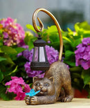 Solar Cat Garden Statue for Outdoor: Outside Sculptures Decor for Art Patio Balcony Yard Lawn – Unique Birthday Gift for Women Mom Grandma by GreenHaven Gardens