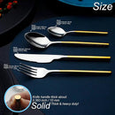24 Piece Silverware Set For 6 Gold Handle Heavy duty 18/10 Stainless Steel Flatware Set Modern Design Knife/Fork/Spoon Mirror Polished Dishwasher Safe Cutlery Set with Gifts by CozyNest Decor