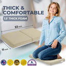 Comfortable Baby Bath Kneeler and Elbow Rest Pad Set – Thick Memory Foam Bath Kneeling Pad with Elbow Support – Baby Bathtub Cushion with Toy Organizer for Bathing Infant or Toddler - Beige by TinyTreasures Baby Boutique