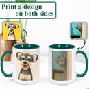 Personalized Coffee Mug, Custom Drawing Portrait Gift, Funny Customized Coffee Gift for Men & Women, Custom Mugs with Pictures, Green 15oz Customized Ceramic Tea Cup by TinyTreasures Baby Boutique