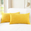 CaliTime Throw Pillow Covers Decorative 16 X 26 Inches Pack of 2 Cozy Chenille Cushion Cases for Couch Sofa Bed Living Room Home Mustard Yellow by CozyNest Decor