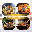 5-Piece Silicone Kitchen Tool Set, BPA-Free, Heat-Resistant, Non-Stick & Dishwasher-Safe, with Slotted/Solid Spoons & Spatulas for Frying, Mixing, Draining – Includes Multi-Purpose Serving Hook(Gray) by CozyNest Decor