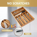 Silverware Organizer Kitchen Drawer Organizer Utensil Organizer Acacia Silverware Holder Cutlery Organizer in Drawer Flatware Organizer Tray(7 slots, Acacia by CozyNest Decor