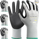 3-Paris Large Work Gloves for Men and Women, Nitrile Coated Safety Protective Gloves with Grip, Ideal for Gardening, Warehouse, Mechanic, Light Duty Construction Work by GreenHaven Gardens