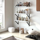Heimlove Floating Shelves for Wall, 16 Inch Long Wood Floating Shelves Set of 3, Wall Mounted Hanging Shelf for Bathroom Bedroom Kitchen, White by CozyNest Decor