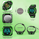 Kids Watch,Boys Watch for 3-15 Year Old Boys,Digital Sport Outdoor Multifunctional Chronograph LED 50 M Waterproof Alarm Calendar Analog Watch for Children with Silicone Band,Kids Gift by TinyTreasures Baby Boutique