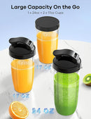 Ganiza Blender for Smoothies, 14Pcs Personal Blender for Shake and Smoothies for Kitchen with 3 Portable Cups (1x24oz & 2X17oz), Single Serve Smoothie Maker, Nutritious Recipe by TinyTreasures Baby Boutique