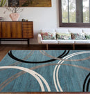Rugshop Modern Wavy Circles Design Area Rug 3'3" x 5' Blue by TinyTreasures Baby Boutique